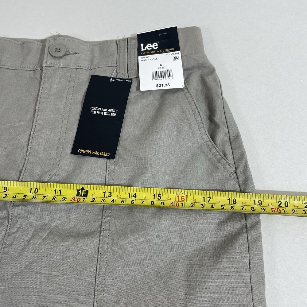 Lee Athletic Skort Mushroom Size 6 Comfort Waistband Pockets Stretch Shorts - Picture 12 of 12